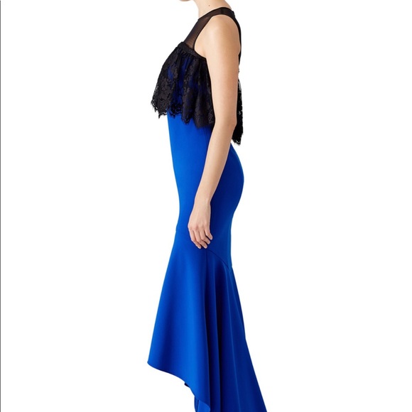 Theia Cobalt High Low Ruffle Gown RRP $995 - Picture 4 of 4